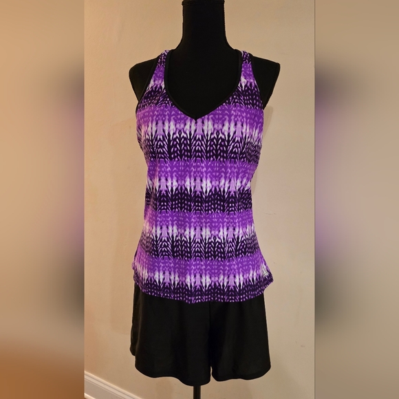 Gerry Ladies Purple & Black Tankini Set with Shorts (Size XL) - Picture 15 of 15